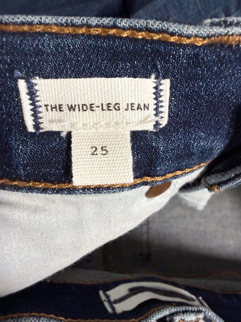 Madewell The Wide Leg Jean High Rise Denim Casual Minimalist Size 25 Dark Wash - Picture 4 of 16
